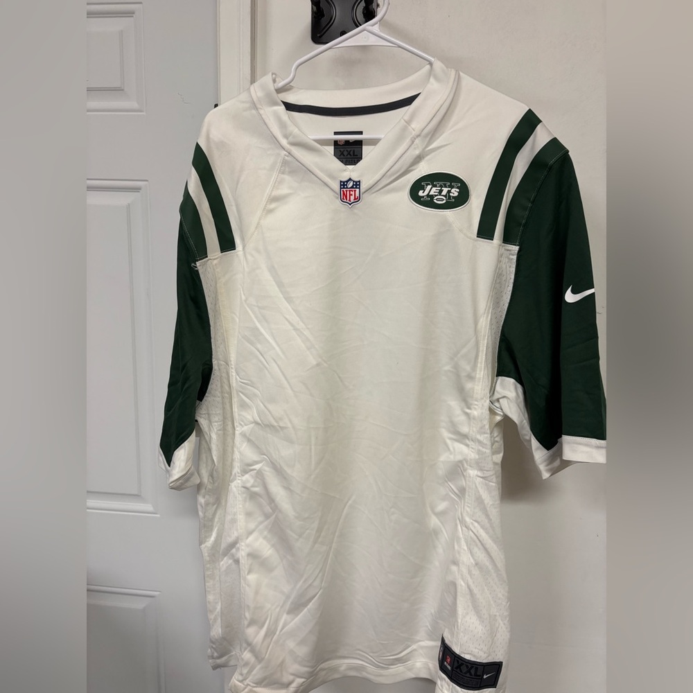 NWOT NY JETS NFL White Jersey with Logo